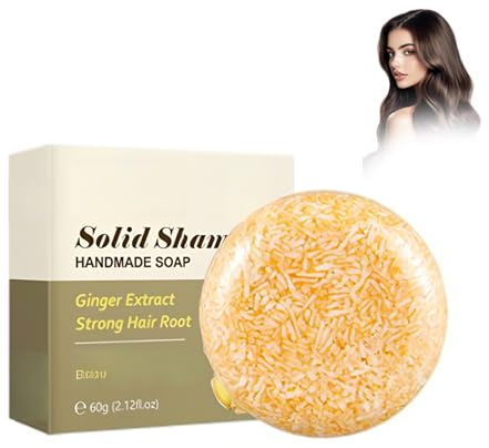 Wonsters Shampoo solido allo zenzero per la crescita dei capelli, Shampoo solido allo zenzero, anti-caduta, volumizzante e rinforzante, con rete per sapone schiumoso