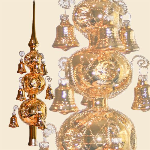 Lauschaer Glaskunst-Christbaumspitzen Christbaumspitze Old Germany-Trio (Gold)