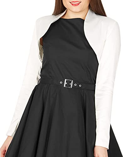 BlackButterfly Satinbolero Dam Långärmad Fodrad, Elfenben, XXL