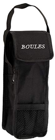 Engelhart - bag for 3 boules game - This boule bag with handle Opening at the top - Opens and closes with zipper and scratch - Size; 23 x 8.5 x 3.5 cm (Black)