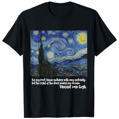 Nuit étoilée de Vincent van Gogh | Peinture célèbre T-Shirt