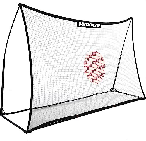 QUICKPLAY Spot Target Fußballnetz 100 x 150 cm | Tragbarer Fußballtrainer für Ballfertigkeiten – mit kostenloser eCOACH-Trainings-App | Fußball-Rebound-Netz in 3 Größen erhältlich