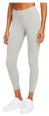 Nike Damen W Nsw Essntl Lggng 7/8 Lbr Mr Leggings, Dk Grey Heather/White, L EU