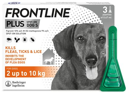 FRONTLINE Plus Flea & Tick Treatment for Small Dogs - 3 Pipettes