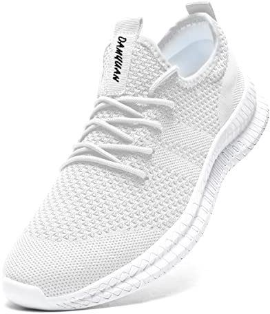 Tvtaop Chaussures de Sport Running Femme Sneakers Fitness Basket Tennis Légères Respirante Outdoor Training,Blanc 39 EU