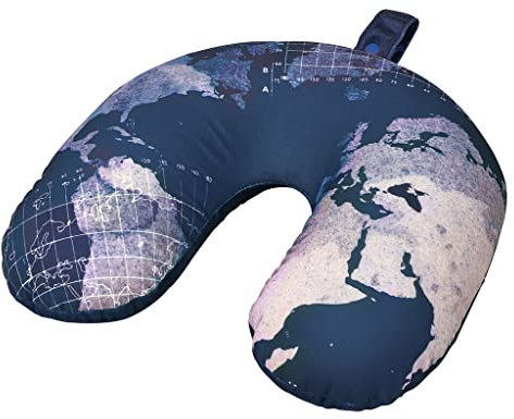 moses. Fernweh 2-in-1 Nackenhörnchen Worldwide, Kissen und Nackenrolle in einem für Reisen, Multifunktionales Reisekissen für unterwegs