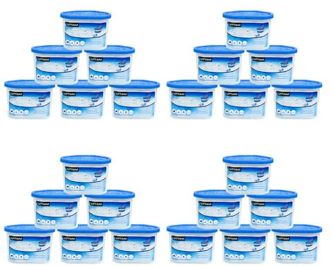 UTTAM 500ml Dehumidifiers - Moisture Absorber and Condensation Remover for Home, Kitchen, Wardrobe, Bedroom, Caravan, Office, Bathroom, Basement - Combats Damp, Mold, and Moisture (Pack of 24)