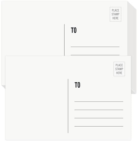 KTFNOMES Blank Postcards for Mailing, 100 White 4x6, Mailable Postcards Set Make Your Own Printable Postcards 300gsm/14pt Postcard Paper Cardstock for DIY Mailing Christmas Thanksgiving Painting
