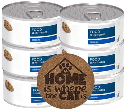 AETN Creations Sensitive Z/D Cat Wet Food 6x156g – Special Diet for Food Sensitivities – Includes Exclusive AETN Cat Quote Coaster