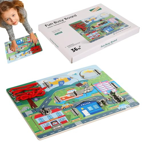 Sensorisches Spielbrett, sensorisches Brett, Holzbrett für Lernaktivitäten, pädagogisches Lernen der Feinmotorik, sensorisches Entwicklungsboard