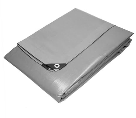 Paluplus Telone Copritutto Occhiellato di colore Grigio, Telo Protettivo da 180gr/m2, Impermeabile con Angoli Rinforzati e Borchie in Metallo, per barche, auto, legna -1332F-2,3 (3x4 Metri)