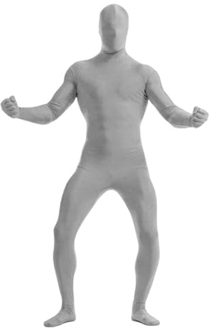 Générique Costume Combinaison IntéGrale Unisexe pour Homme Et Femme - CostumeD'halloween - Costume Slenderman -Ouvert-Combinaison Seconde Peau Carnaval