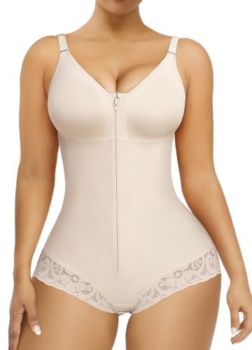 YIANNA Shapewear Tummy Control Body Shaper for Women Postpartum Fajas Colombianas Compression Garment Bodysuit