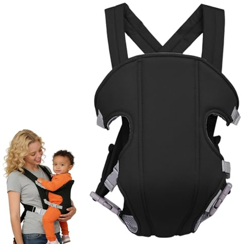 Tbintul Babytrage,Verstellbar Baby Carrier für Kleinkind,Babytrage Neugeborene ab Geburt,Baby Tragegurt,Hüfttrage für 3.5-15kg Säugling (Schwarz)