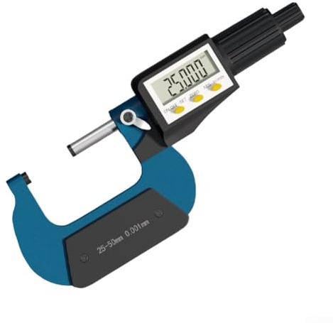 Micrómetro Digital, Micrómetro Exterior Electrónico de Precisión de 0.001mm Para Espesor y Medición de Pared, Conversión Métrica (25-50)