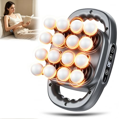 Pistolet de Massage à 16 têtes Portable, 3 Modes et 30 Vitesses, 2000mhA Massage Gun, 35dB Silencieux Masseur Musculaire, Appareil de Massage pour Cervicales Pieds dos Jambe, Détendre les Muscles