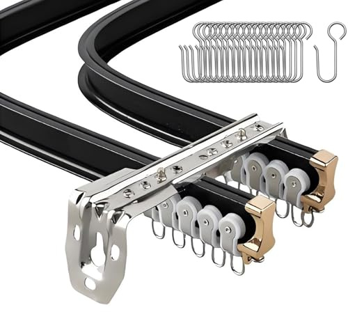 Flexibel takstång för fack – dubbel aluminiumstång – lätt att böja bryt-harts (svart 250 cm/8,2 fot)