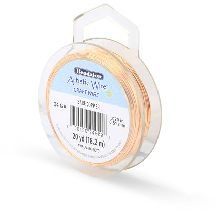 Beadalon 20-Yards Artistic 24-Gauge Bare Wire, Copper