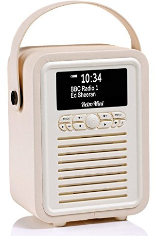 VQ Retro Mini DAB/DAB+ Digital Radio with Bluetooth, FM Radio, Alarm Clock - Mains & Battery Powered Portable