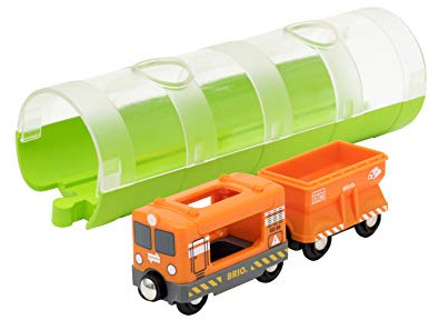 BRIO World 33891 Godståg och tunnel | Cargo Train & Tunnel Leksakståg med tillbehör. 3 delar För barn från 3 år. För tågälskare.