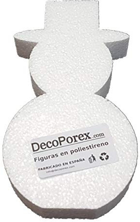 DecoPorex Figurine en Forme de Bonhomme de Neige de 20 cm en polystyrène Non Peint pour décoration