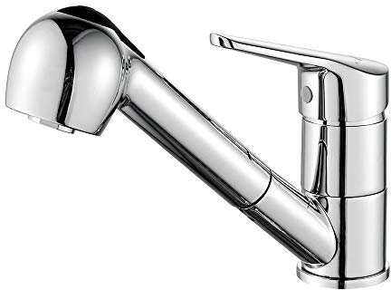 Ibergrif M14550, Wasserhahn Küche Ausziehbar, 360 ° Drehbare- Küchenarmatur mit Brause, Mischbatterie, Spültischarmatur, Küchenspüle mit 2 Strahlarten Geschirrbrause, Chrom, Silber