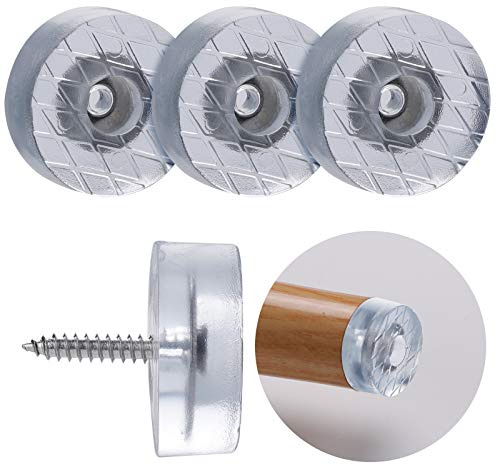 20 Piezas Protector Patas Sillas Redondo,Almohadilla de Gomay conTornillo-Set Protector de Patas para Sillas,Mesas,Suelo,Almohadilla de Goma Antideslizante，reducen el Ruido