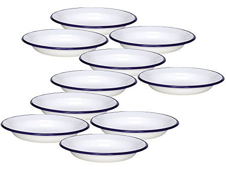 10er SET Teller tief HUSUM aus Emaille, 24 cm/Karl Krüger