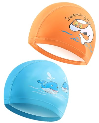 TODREMOU Badekappe Kinder Jungen Mädchen 3-10 Jahre-Swimming Cap Badehaube Schwimmkappe Schwimmhaube Bademütze Badekappen Schwimmer Schwimmmütze
