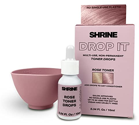 SHRINE Drop-It ROSE Toner | Customisable Rose Tint Drops for Soft Pink Tones| Vegan, Cruelty-Free and Damage-Free | Mix with conditioner | 200 drops/bottle