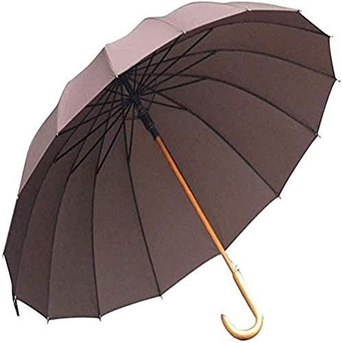 FGHSD Umbrella Windproof Umbrella Pavilion Semi-automatic Tarpaulin Large Folding Umbrella Double-layer Windproof Solid Wood Umbrella Surface Long Handle 115 Cm Sunny Umbrella (Second)