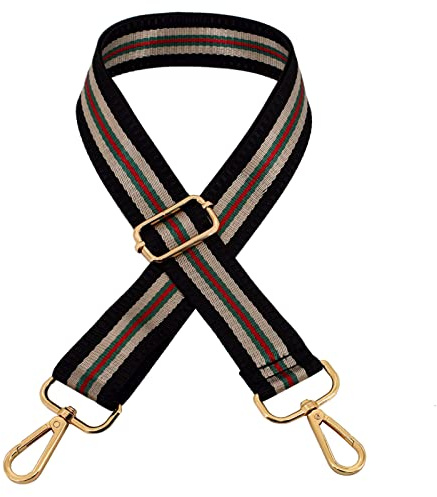 ROYGBCP Replacement Purse Strap Crossbody Straps for Purses Guitar Style Handbags Straps, Stripe-Gold hardware