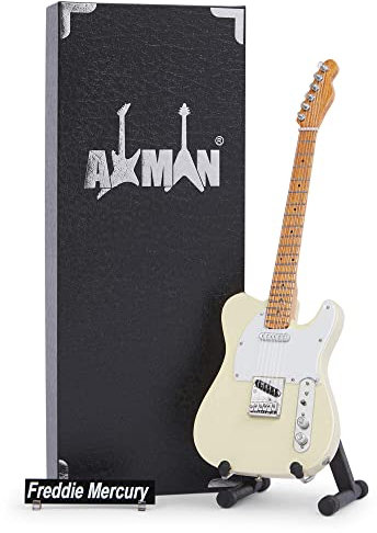 AXMAN Freddie Mercury Miniature Guitar Replica - Cadeaux de Musique - Échelle 1/4 ornementale Faite à la Main - Boîte d’Affichage