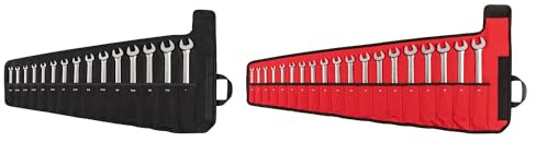 TEKTON Flex Head 12-Point Ratcheting Combination Wrench Set with Pouches, 34-Piece (1/4-1 in., 6-24 mm) | WRC95405