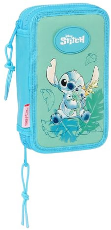 Stich Aloha Schulmäppchen für Kinder, Federmäppchen mit Farben, mit 28 nützlichen Utensilien, ideal für Kinder von 5 bis 14 Jahren, bequem und vielseitig, Qualität und Widerstandsfähigkeit, 12,5 x 4 x