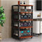 JIAHESHYP 5-stufiger AV-Medienschrank, Standkomponentenschrank, Gaming-TV-Ständer und Stereo-Rack-Audioturm, mit höhenverstellbarem Holzrahmen und Universalrädern (Color : E)