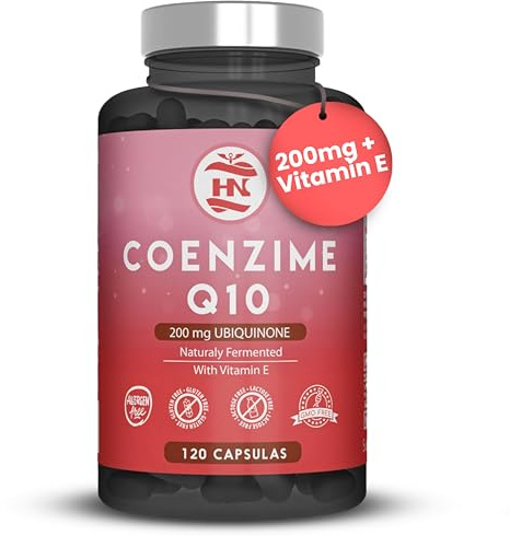 Coenzyme Q10 200 mg - 120 gélules (4 mois) Naturellement Fermentée, Soutient l'Énergie Cellulaire et le Métabolisme, Q10 Gélules en Ubiquinol avec Vitamine E