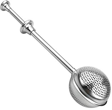 Dusting Wand with Spring-Operated Handle, Stainless Dusting Wand for Baking, Small Hole Tea Leak Powdered Sugar Shaker Duster Sifter Practical treatment