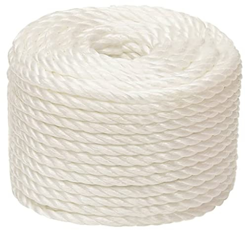 Corde de bondage - Corde à linge en polypropylène - Blanc - 10 mm - 100 m - Pour jardin, bricolage, décoration, groupage et camping