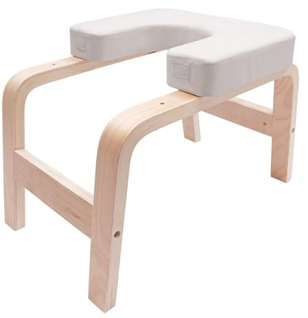 Yoga Headstand Bench, Yoga Chair for Family Gym, with PU Padding, Wood Frame Invert Chair, for Core Training Balance Exercises, Load 200kg, for Beginners & Home Gym