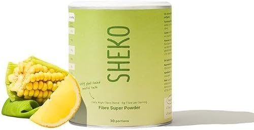 SHEKO Fibre alimentari in polvere 300g (30 porzioni) - Fibre ad Alto Dosaggio per la Digestione e la Salute Intestinale – Saziante, Vegano e Senza Lattosio – Polvere di Fibra Solubile per Dieta, Dimag
