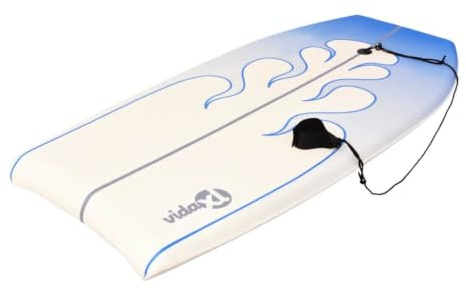 Bodyboard 94 cm pour enfants et adultes, planche de surf avec planche XPE et noyau en mousse EPS et laisse de sécurité, planche bleue pour plage et vagues