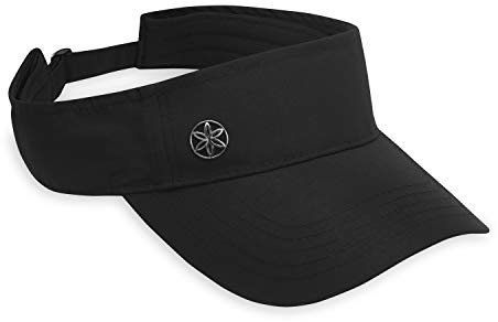 Gaiam Classic Fitness Quick-Dry Visor - Sweat-Wicking Sun Visors for Women with Open-Top Visor Cut for Releasing Excess Body Heat, Trendy Women's Country Club Attire for Golf & Tennis, Black