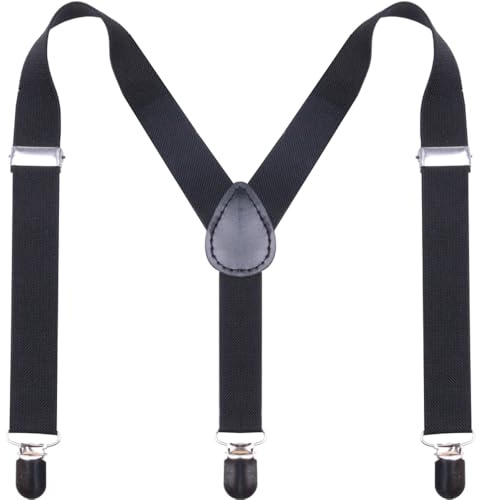 GUCHOL Suspenders for Kids,Toddler - Adjustable Elastic Suspender for Baby,Boys,Girls,Suitable for 1 to 6 old (Black)