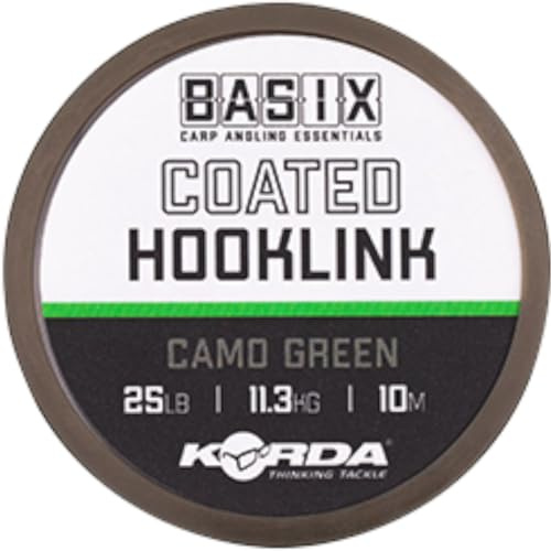 Korda Basix Coated Hooklink Camo Green 10m