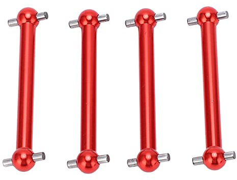 Arbre de Transmission Avant arrière RC 4 pièces, Arbre de Transmission en os de Chien en Alliage d'aluminium Compatible avec la Voiture RC Tamiya TT02B 1/10 (Rouge)
