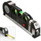 Niveau à bulle laser multifonction intégré de 2,4 m - Règle, niveau à bulle laser - Ligne de faisceau laser pour cadre photo, suspension de photos, support TV, cadre de porte de charpentier, brique,