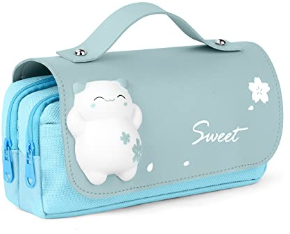 Vicloon Large Pencil Case, Big Capacity Pencil Pen Bag Multi Compartments Office Stationery Makeup Bag Stress Release Pencil Case School Students Girls Boys Teen Storage Organizer Gifts