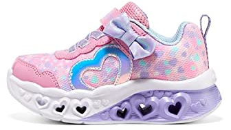 Skechers Twinkle Sparks Ice Dreamsicle Baskets pour Fille, Textile Rose Lavande Textile, 4 UK Child