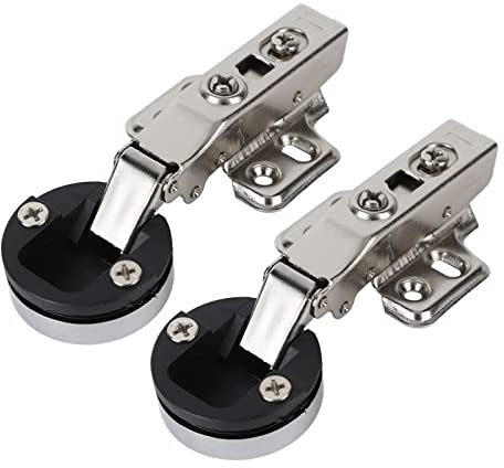 Fafeicy Glass Door Cabinet Hinge, Soft Close 35mm Cup Full Overlay